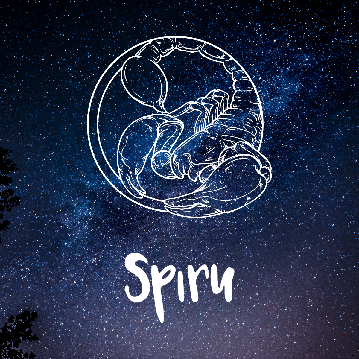 skorpion Sternzeichen illustration auf Sternenhimmel Spiru