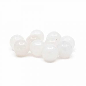 Edelstein Lose Perlen Weiße Jade - 10 Stück (12 mm)