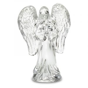 Engel aus Glas mit Milchglassflügel - 10,4 cm