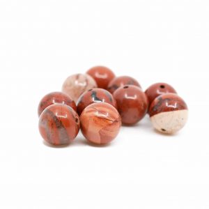 Edelstein Lose Perlen Roter Jaspis - 10 Stück (10 mm)
