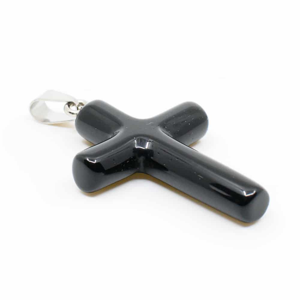 Edelstein-Anhänger Kreuz Obsidian (45 mm)