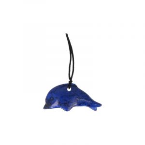 Delfin-Anhänger Howlith blau (an Kordel)