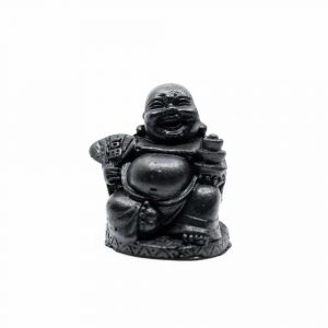 Schungit Statue Happy Buddha gepresst - klein