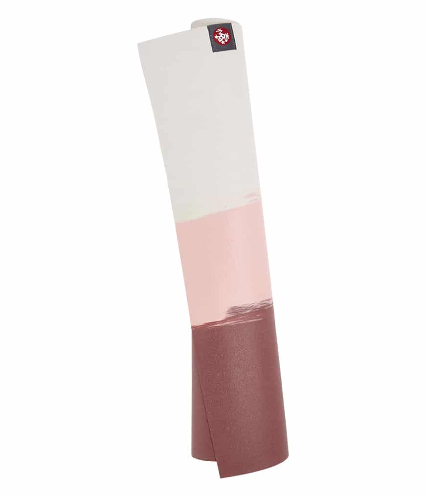 Manduka eKO SuperLite Reise Yogamatte Clay Stripe - Rosa-Rot-Grau - 180 x 61 x 0,15 cm
