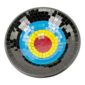 Mosaik-Schale Schwarz/Blau/Gelb (38 cm)
