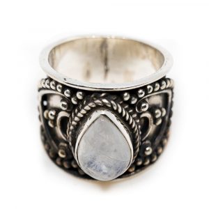 Edelstein-Ring Mondstein 925 Silber "Verzera" (Größe 17)