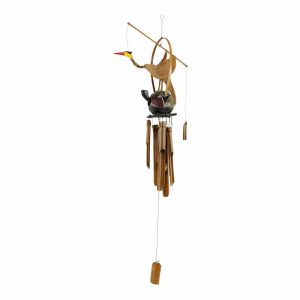 Windspiel Bambus Vogel auf Schildkröte (114 x 38 x18 cm)