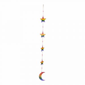 Hängende Dekoration String mit Sternen Regenbogenfarben (84 x 8 x 1 cm)