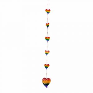 Hängende Dekoration String mit Herzen Regenbogenfarben (103 x 10 x 1 cm)