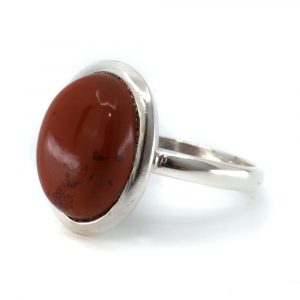 Edelstein-Ring roter Jaspis 925 Silber "Vaiha" (Größe 17)