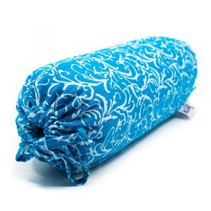 Yoga Mini-Nacken Bolster Blau Rund Baumwolle - 34 x 10 x 10 cm