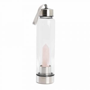Spiru Edelstein-Wasserflasche Rosenquarz Obelisk - 500 ml