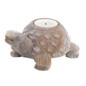Schildkröte Speckstein Teelichthalter (13 cm)