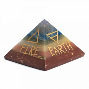 Edelstein-Pyramide 7 Chakra 4 Elemente - 40 mm