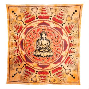 Authentisches Baumwoll-Wandtuch mit Buddha Orange (220 x 210 cm)