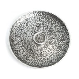 Silberfarbener Räucherstäbchenbrenner aus Messing (110 mm)