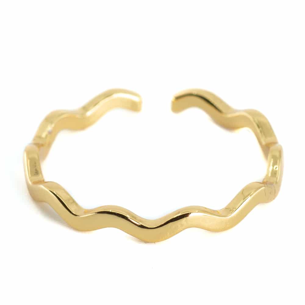 Verstellbarer Ring wellenförmig Kupfer Gold