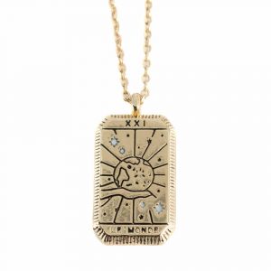 Amulett Messing Golden Tarot 'Die Welt'