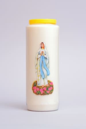Traditionelle Kirche Kerze - Novene Kerze Unsere Liebe Frau von Lourdes - 1 Stück