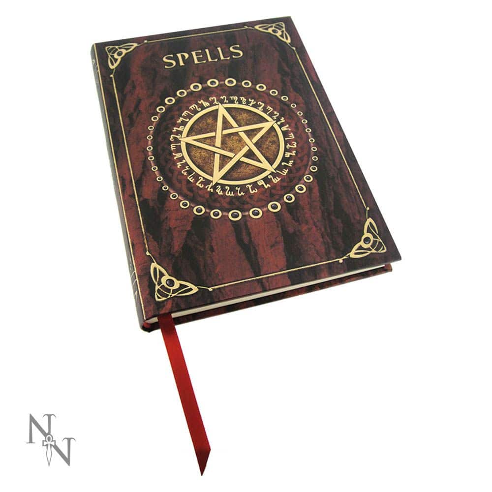Notizbuch Zaubersprüche mit Pentagramm Rot (17,5 x 12,5 cm)