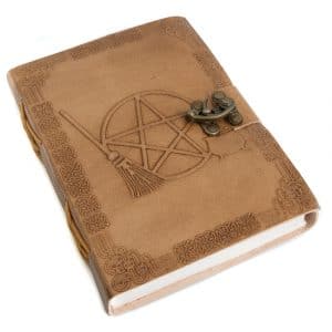 Handgefertigtes Leder Notizbuch Pentagramm (17,5 x 13 cm)