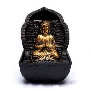 Betender Buddha-Wasserbrunnen -- 13,3 x13,3 x20cm