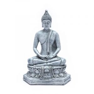 Meditationsbuddha Thailand grau -- 13x8x18cm