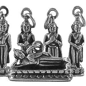 Geburtstags-Buddha-Anhänger/Charm-Set 7x, silber