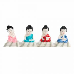 Happy Buddha Statuen - 4er Set - ca. 7 cm