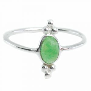 Edelstein Ring Smaragd (farbig) - 925 Silber - Fancy (Größe 17)