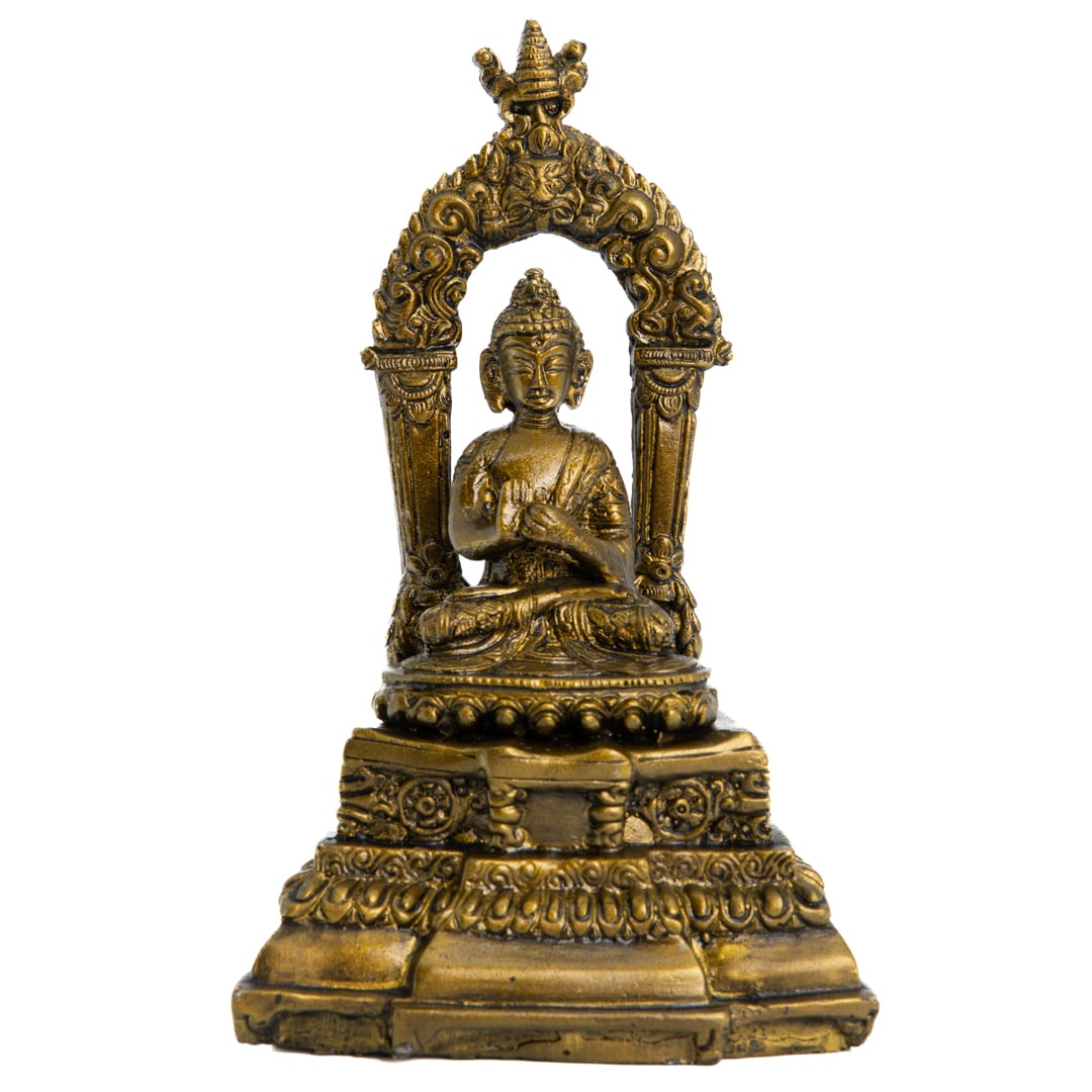 Buddha Bronze auf Altar (18 cm)