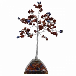 Edelsteinbaum Roter Jaspis - Freundschaft - Orgonit (18 cm)