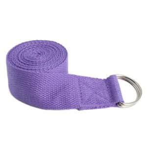 Yoga Gürtel D-Ring Baumwolle violett (183 cm)