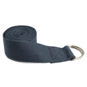 Yoga-Gurt D-Ring Baumwolle Grau (183 cm)