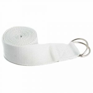 Yoga Gurt D-Ring Baumwolle Weiß (183 cm)