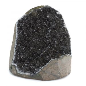 Rauer schwarzer Amethyst Edelstein Geode stehend 40 - 80 mm