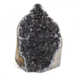 Rauer schwarzer Amethyst Edelstein Geode stehend 80 - 100 mm