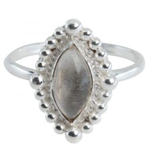 Edelstein Ring Bergkristall - 925 Silber (Größe 17)
