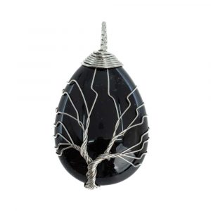 Edelstein-Anhänger Baum des Lebens Obsidian (4 cm)