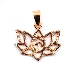 Anhänger OHM Lotus Messing Roségold (20 mm)