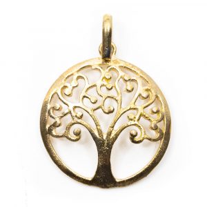 Anhänger Baum des Lebens Messing Gold (25 mm)