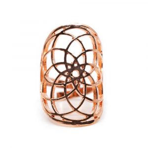 Verstellbarer Ring Seed of Life Farbe Roségold (30 mm)