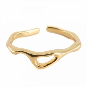 Verstellbarer Ring 'Fließend' Kupfer Gold