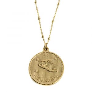 Metall Horoskop Anhänger Wassermann Gold (25 mm)