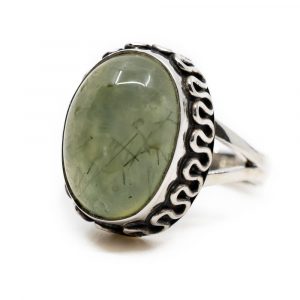 Edelstein-Ring Prehnit 925 Silber "Yenra" (Größe 17)