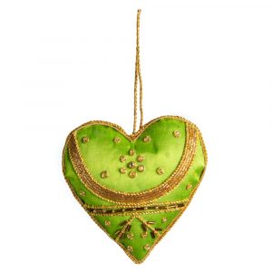 Anhänger Ornament Traditionelles Herz Grün (16 cm)