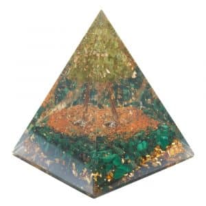Orgonit Pyramide Malachit und Peridot Edelstein Baum (80 mm)
