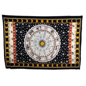 Authentisches Horoskop-Wandtuch aus Baumwolle (200 x 135 cm)