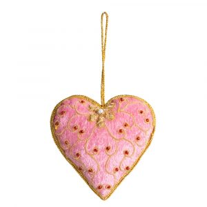 Anhänger Ornament Traditionelles Herz Rosa (17 cm)