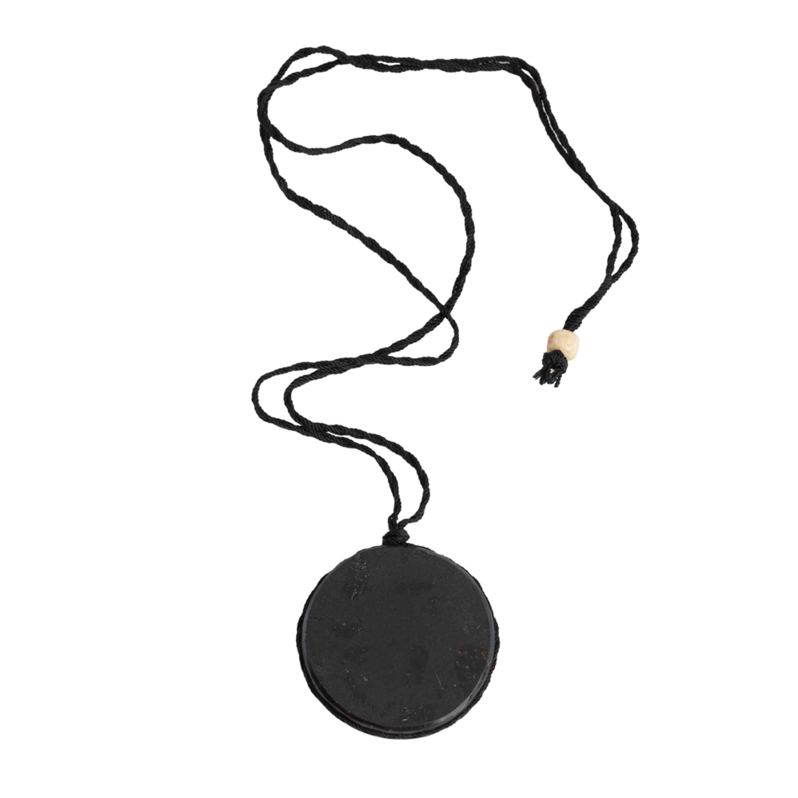 Edelstein-Halskette Schwarze Turmalinscheibe zum Schutz (50 mm)